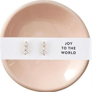 Holiday Stud Earrings & Trinket Tray Sets - Joy to the World